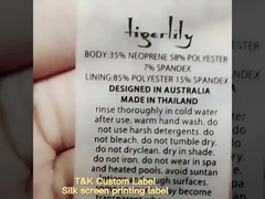 Etichette trasparenti di abbigliamento TPU morbido Colori CMYK Lavabili per costumi da bagno