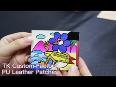 Patch in pelle in rilievo personalizzati Nome di marca Colore bronzo Originali per jeans