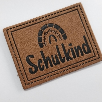 Microfiber ha impresso l'etichetta di cuoio dell'unità di elaborazione di logo cuce su abbigliamento personalizza la progettazione
