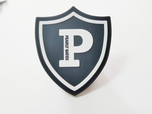 L'etichetta principale dell'abbigliamento della gomma di silicone, effetto nero 3D cuce su Logo Patches