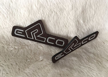 Toppe su misura del cuoio impresso della pelle scamosciata di Brown, logo ad alta densità brillante di Siliver Tpu