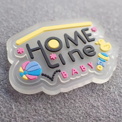 Patch in PVC trasparente di gomma per abbigliamento Etichetta in PVC