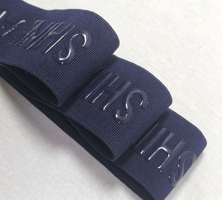Cinturino elastico con logo 3D personalizzato, lucido, opaco, in silicone, poliestere, fettuccia per accessori per l'abbigliamento