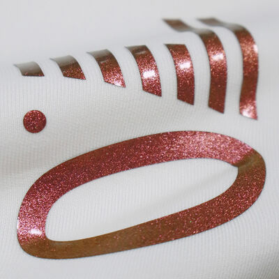 Etichette di trasferimento di calore in silicone personalizzate con luccica lavabili per abbigliamento