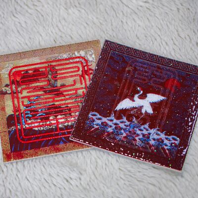 Etichetta personalizzata in tessuto serigrafato - Toppa per abbigliamento con logo del marchio con motivo leopardato per accessori di abbigliamento