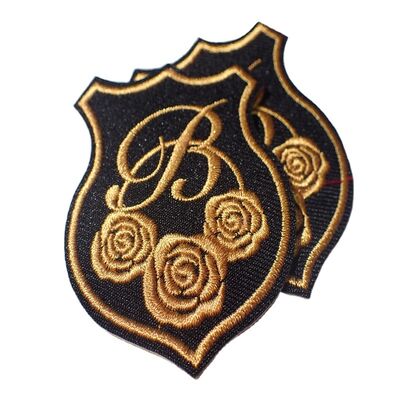 Toppe ricamate ecologiche personalizzate con diversi colori ed effetti, adesivo hot melt sul retro