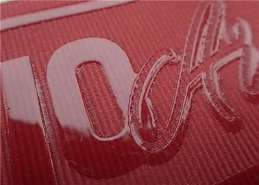 Etichetta trasparente brillante di stampa dello schermo di logo del silicio nel nastro del filo del poliestere di Coloful
