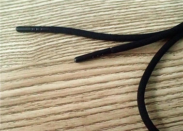 cavo non elastico nero di 125cm con il logo scolpito ad entrambe l'estremità della testa nera dell'hardware della pittura