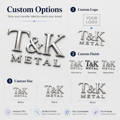 Badge TPU ad alta frequenza 3D Trasferimento termico TPU morbido Loghi personalizzati durevoli e disponibili in più colori per abbigliamento