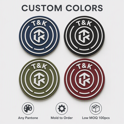 Etichetta termoadesiva in PVC con logo personalizzato con effetto goffrato 3D - Ecologica e lavabile per il branding dell'abbigliamento