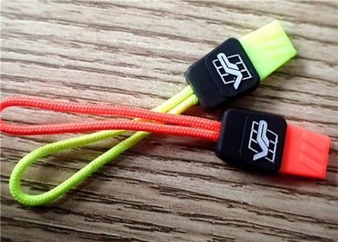 Estrattore di gomma della chiusura lampo di colore fluorescente con il logo di Embossment per l'indumento, borse, bagagli