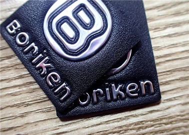 Toppe del cuoio impresso del nero con il logo d'argento di Embossment TPU per le borse