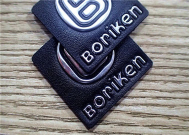 Toppe del cuoio impresso del nero con il logo d'argento di Embossment TPU per le borse