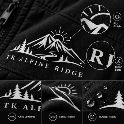 Custom Heat Transfer Logo Labels for Outdoor Jackets and Performance Sportswear