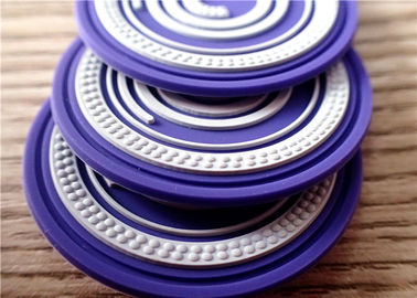 Le toppe circolari del silicone di doppio colore con 3D hanno impresso il logo di marca commerciale