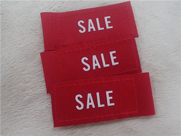 Logo bianco di stampa di seta sulle etichette tessute dell'abbigliamento per il rivestimento comodo