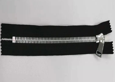 Chiusura lampo dei denti di tirata del doppio punto 5# con colore del nichel del tessuto di cotone