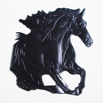 Black Running Horse Etichetta di trasferimento di calore in TPU