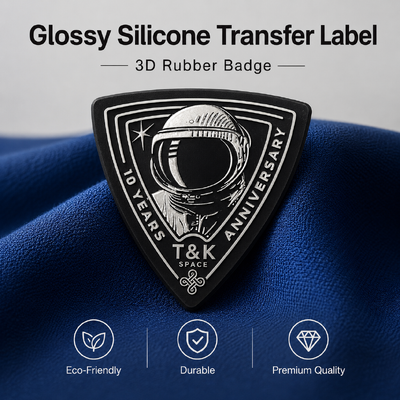 Etichetta personalizzata in silicone lucido per abbigliamento sportivo e moda