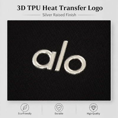 Etichetta transfer in TPU metallizzato personalizzata con finitura a specchio 3D