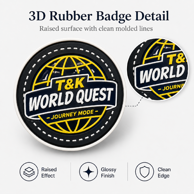 Badge personalizzate 3D ad alta frequenza in TPU resistenti, realizzate in materiale siliconico, perfette per il branding di abbigliamento e patch per abiti