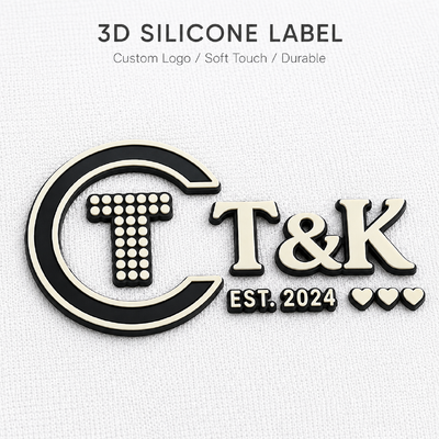 Etichette termoadesive personalizzate in silicone premium con logo in rilievo 3D per abbigliamento, abbigliamento sportivo, activewear, giacche, borse e branding di abbigliamento di alta gamma