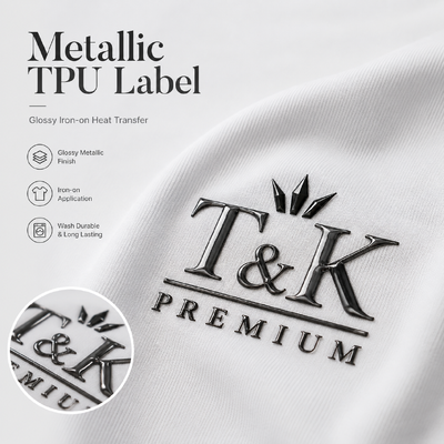 Etichette termoadesive in TPU 3D resistenti ai lavaggi con design personalizzati per abbigliamento
