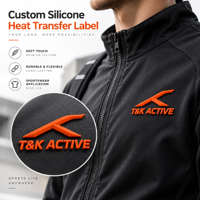 Etichette personalizzate 3D in silicone per abbigliamento sportivo - resistenti al lavaggio fino a 40 lavaggi ed ecologiche