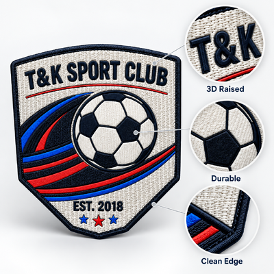 Toppe in tessuto 3D personalizzate con logo in rilievo per club e abbigliamento sportivo