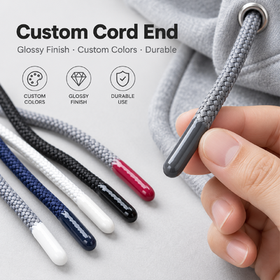 Aglet di silicone morbido su misura per la confezione di cordoni per felpe e accessori per abbigliamento