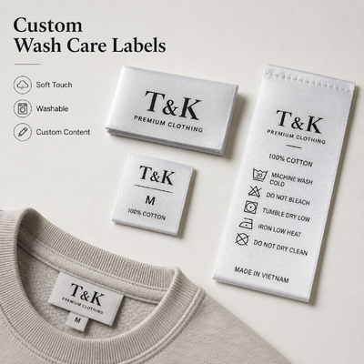 Etichette di abbigliamento in tessuto di design personalizzato eco-compatibile con costo di campione gratuito per marchi di moda donna