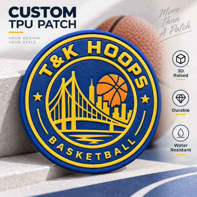 Toppa in TPU 3D personalizzata con logo del team in rilievo, ecologica, lavabile, patch per abbigliamento ad alta frequenza