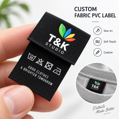 Etichette personalizzate in PVC per tessuti con logo in rilievo 3D per marchi di abbigliamento e accessori